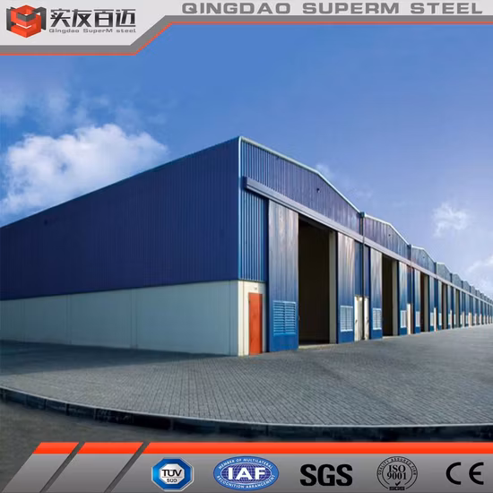 China Qingdao Superm Prefabricated Steel Structure Metal Industrial Warehouse with CE Certificated