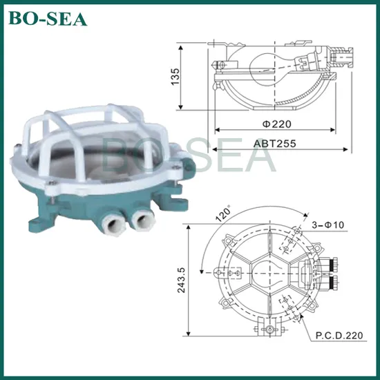 Impa 792066 220V 60W Transparent Boat Work Light Ship Work Light Marine Light 